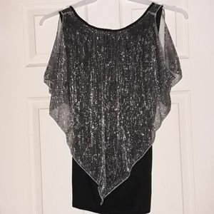 Cold Shoulder silver overlay top